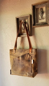 Leather and Pendleton Tote Bag