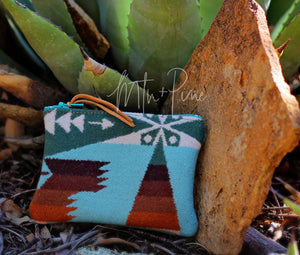 Tucson Aqua Pendleton Wool Card Holder